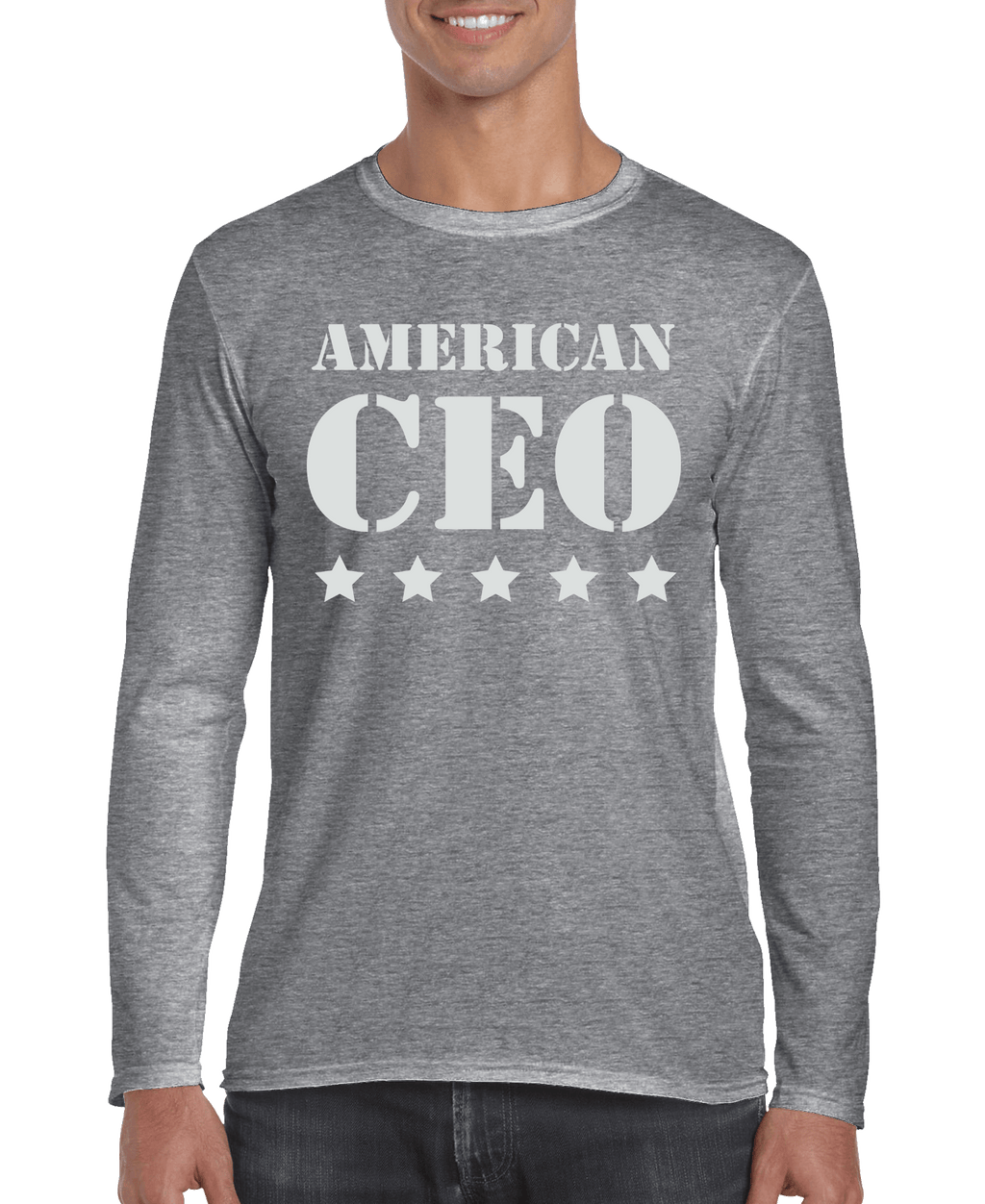 Five Star American CEO Men's Long Sleeve Shirt