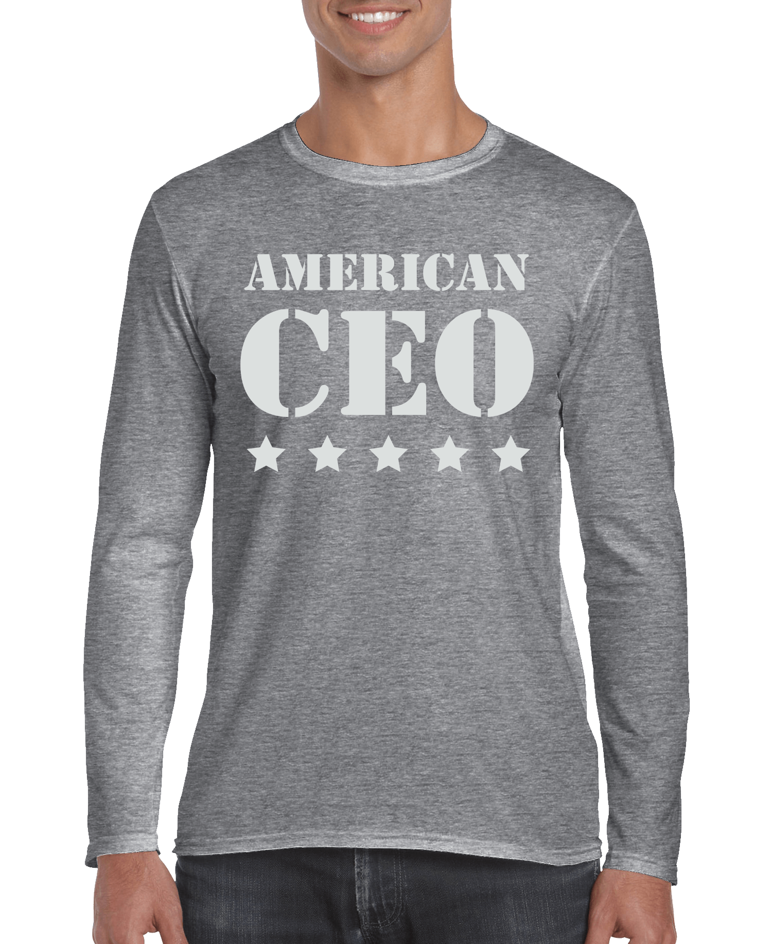 Five Star American CEO Men's Long Sleeve Shirt