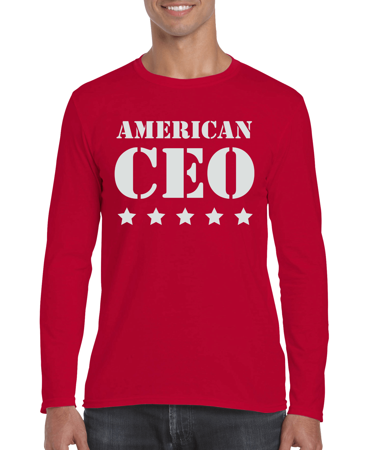 Five Star American CEO Men's Long Sleeve Shirt